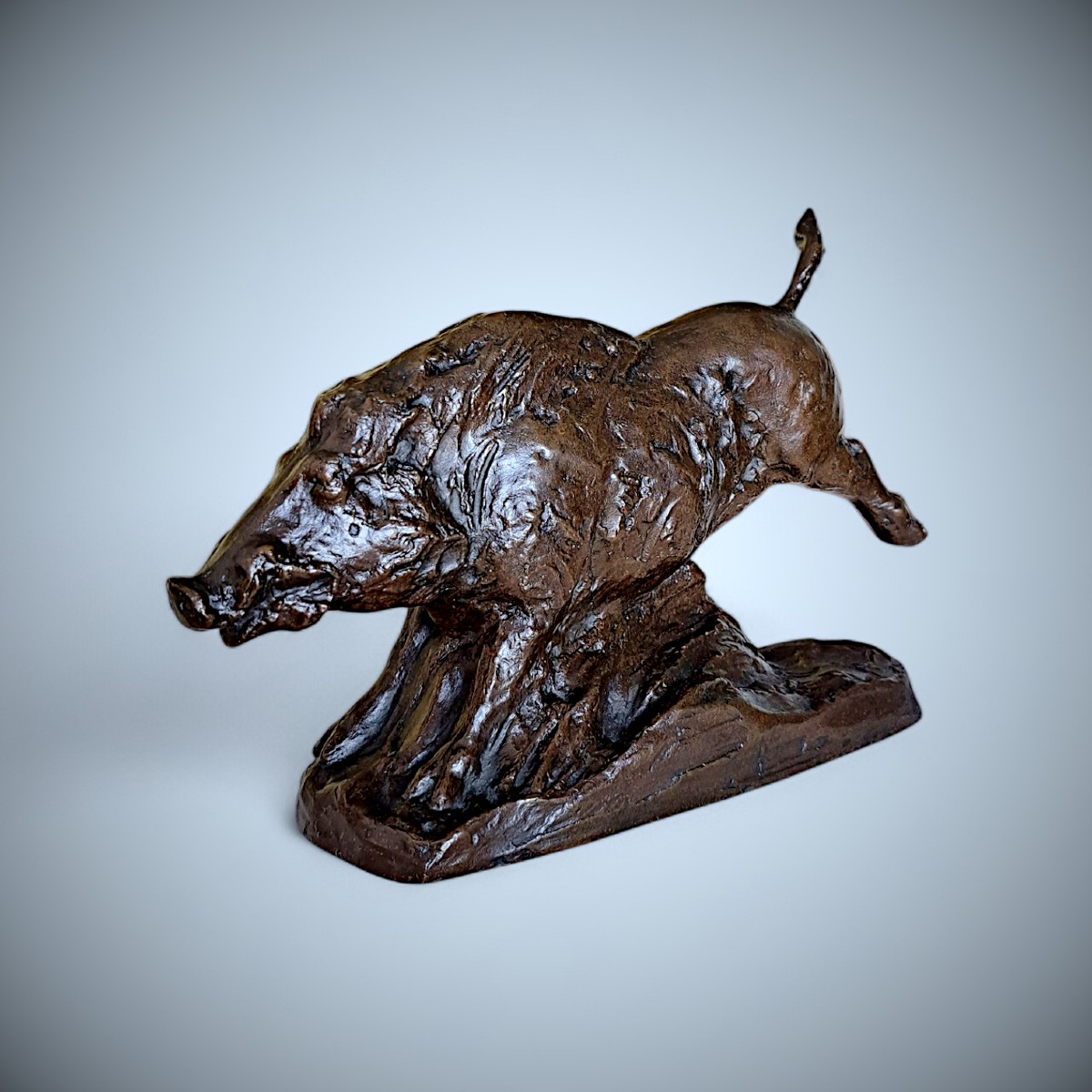 Japanese Bronze Sculpture By Ikeda Yûhachi - Boar-photo-4