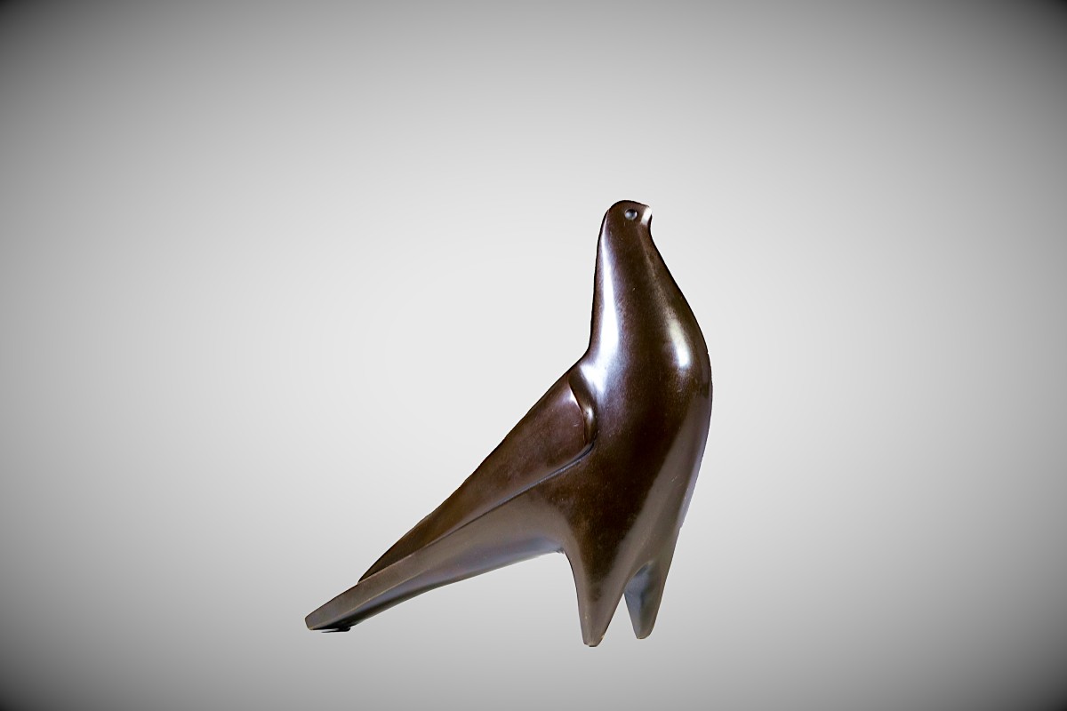 Bronze japonais de Saegusa SOTARO – Colombe-photo-4