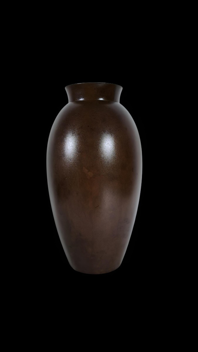 Vase en bronze japonais, fondu par Chūgeisha d'après un modèle de Neya Chūroku - Poisson volant-photo-4