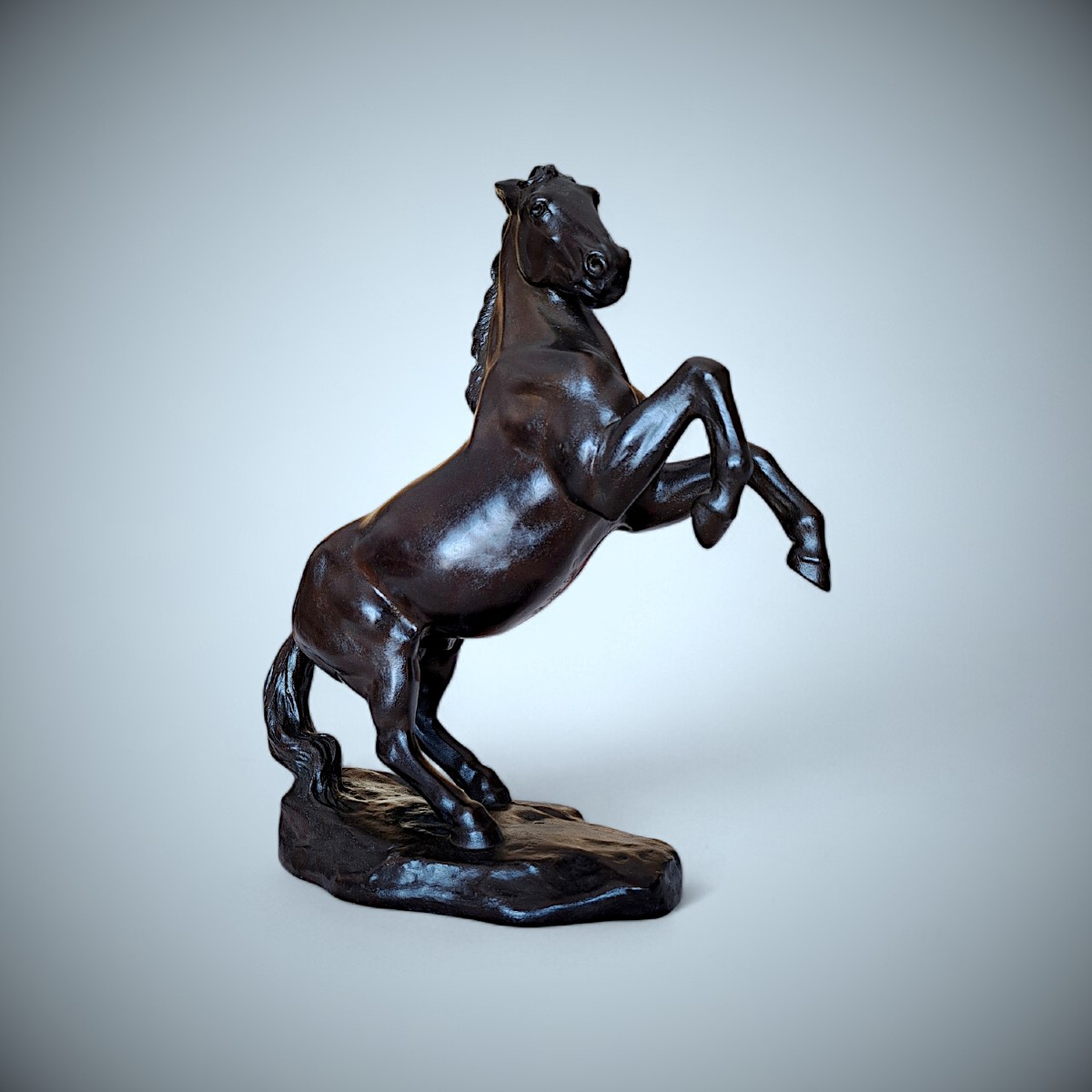 Bronze Japonais de Masahiko KATORI : cheval cabré-photo-3