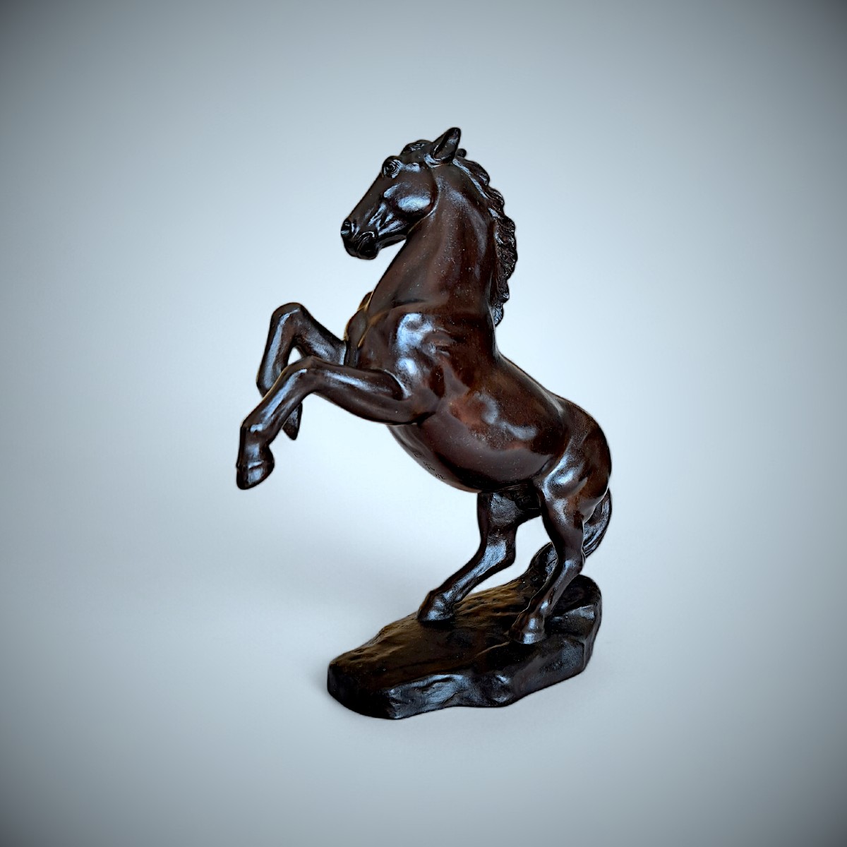 Bronze Japonais de Masahiko KATORI : cheval cabré-photo-2