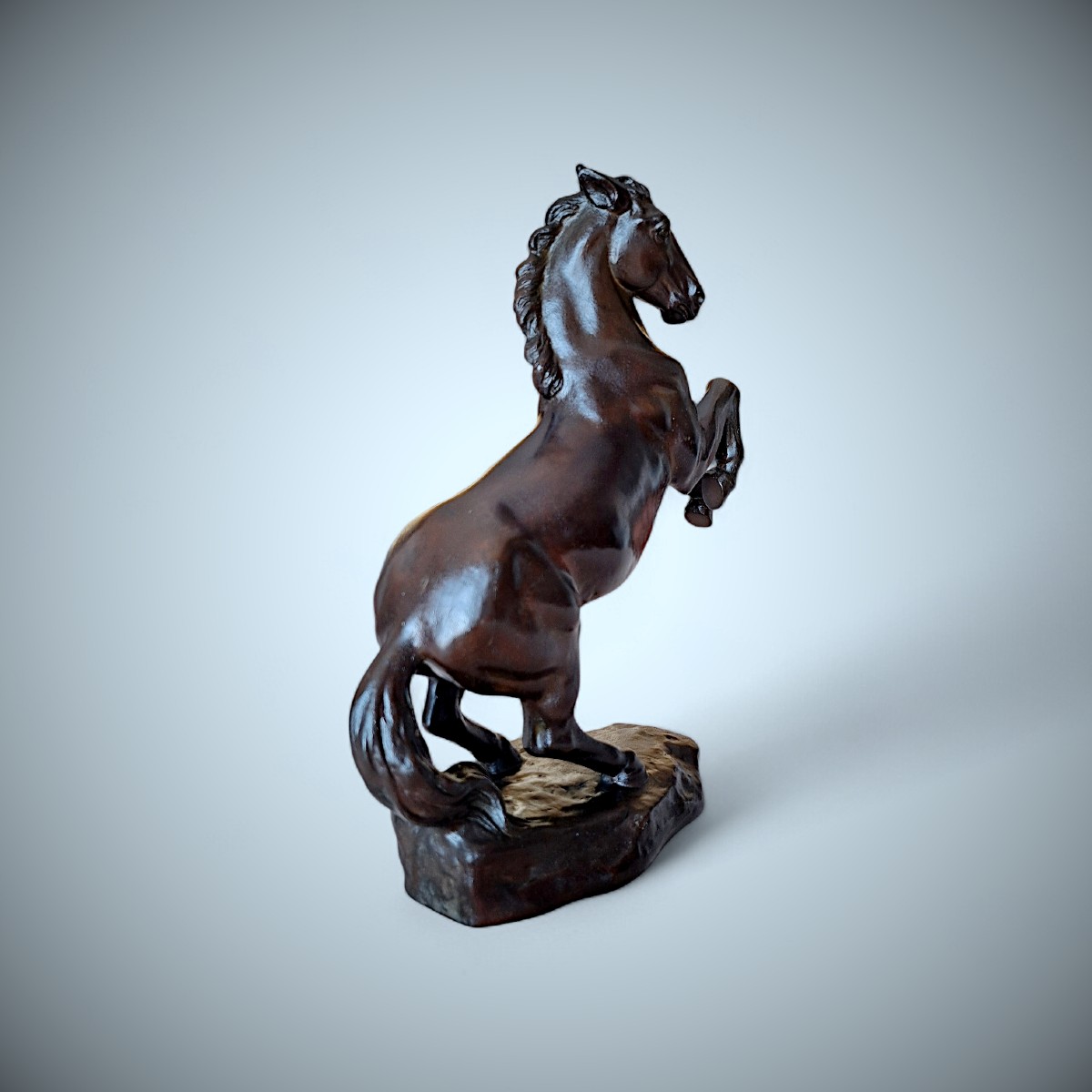 Bronze Japonais de Masahiko KATORI : cheval cabré-photo-5