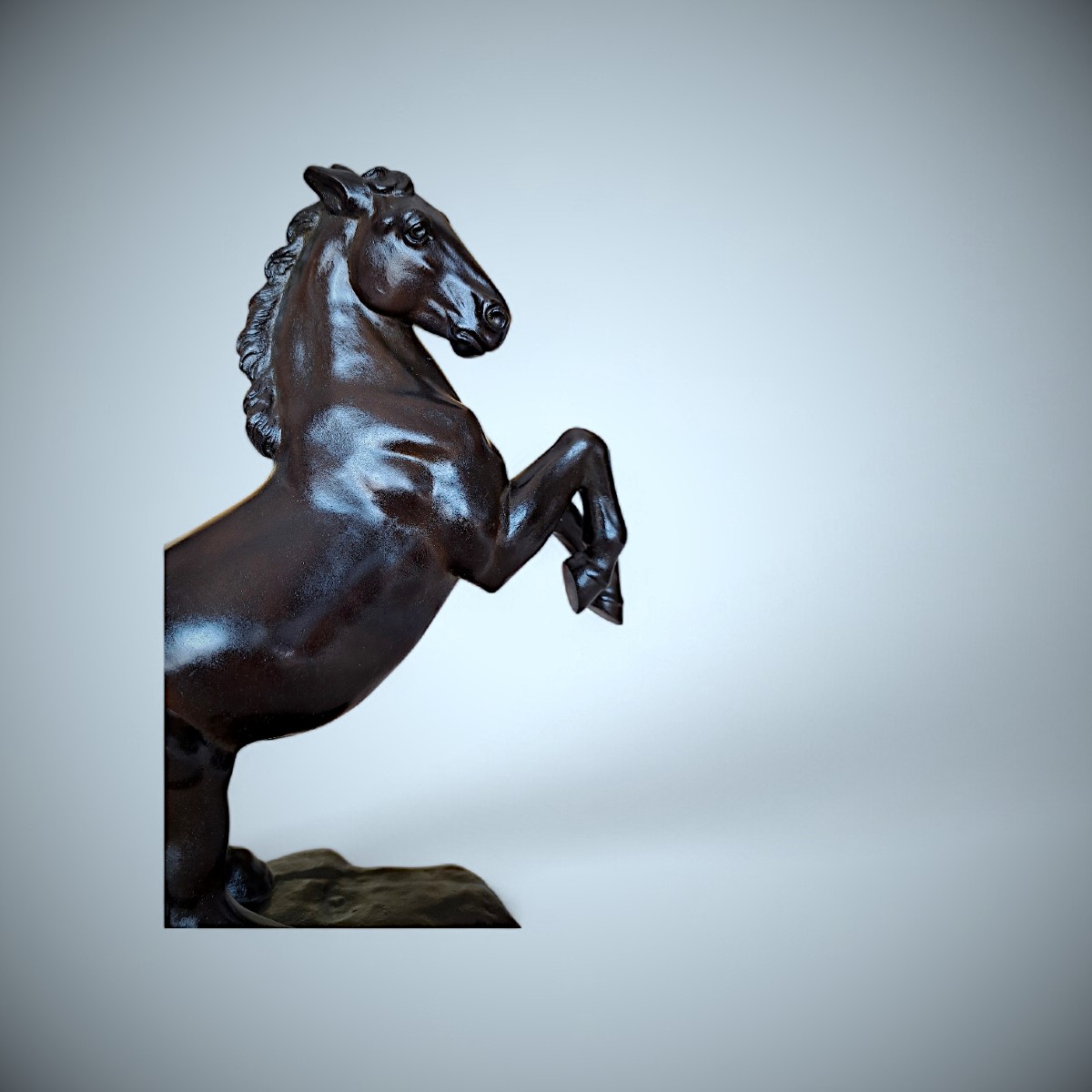 Bronze Japonais de Masahiko KATORI : cheval cabré