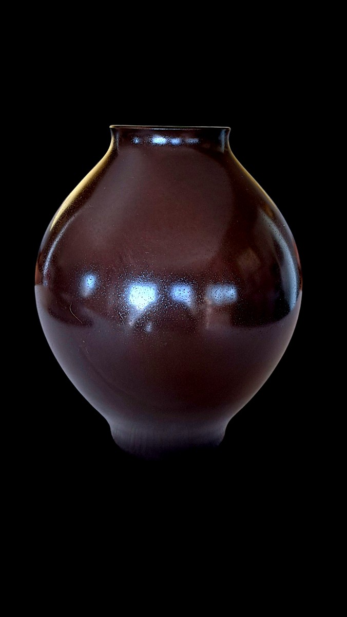 Japanese Bronze Vase By Murata Hiroshi: Flying Cranes-photo-4