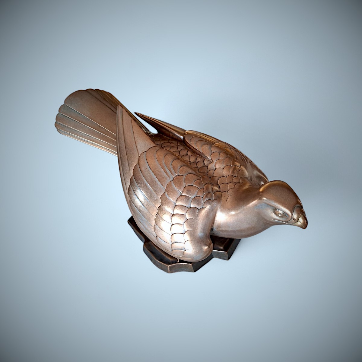 Japanese Bronze By Ogawa Eiho: Falcon-photo-6