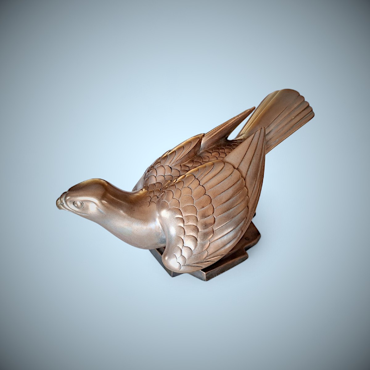 Japanese Bronze By Ogawa Eiho: Falcon-photo-7