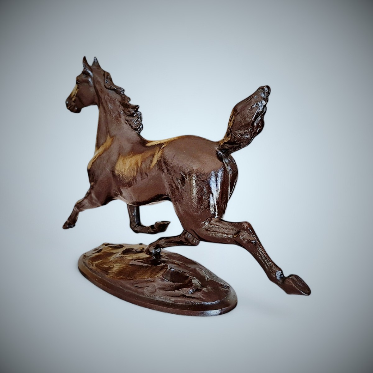 Japanese Bronze By Itô Kunio - Horse At A Trot-photo-1