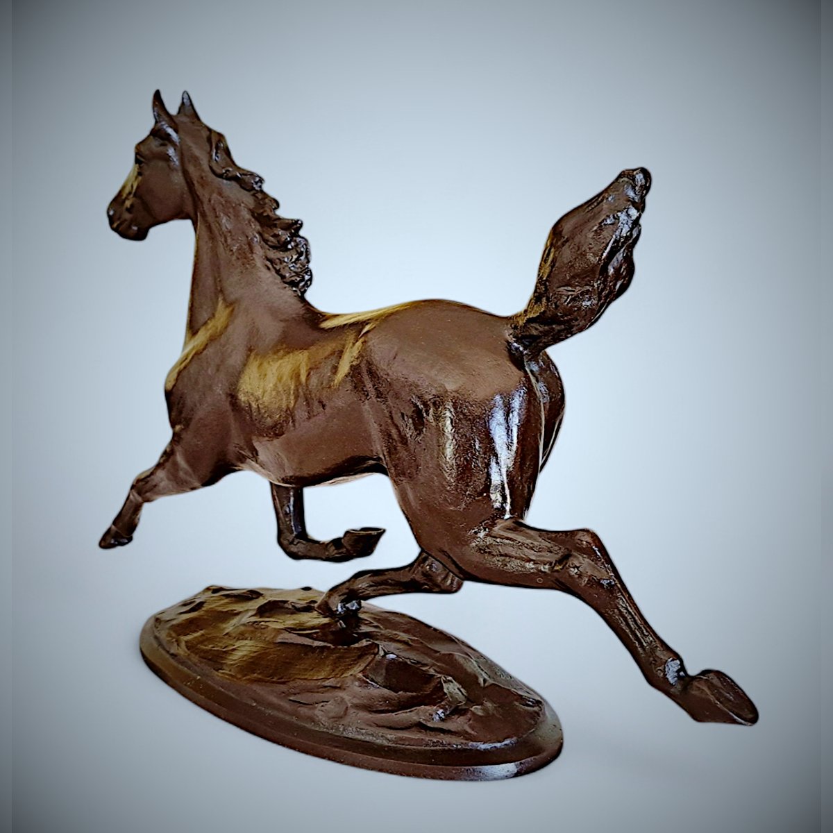 Japanese Bronze By Itô Kunio - Horse At A Trot-photo-1