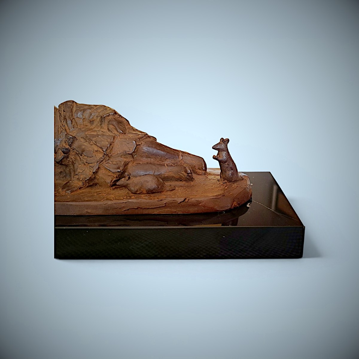 Bronze japonais de Katsuhiro SAITO : Sesshu endormi-photo-5