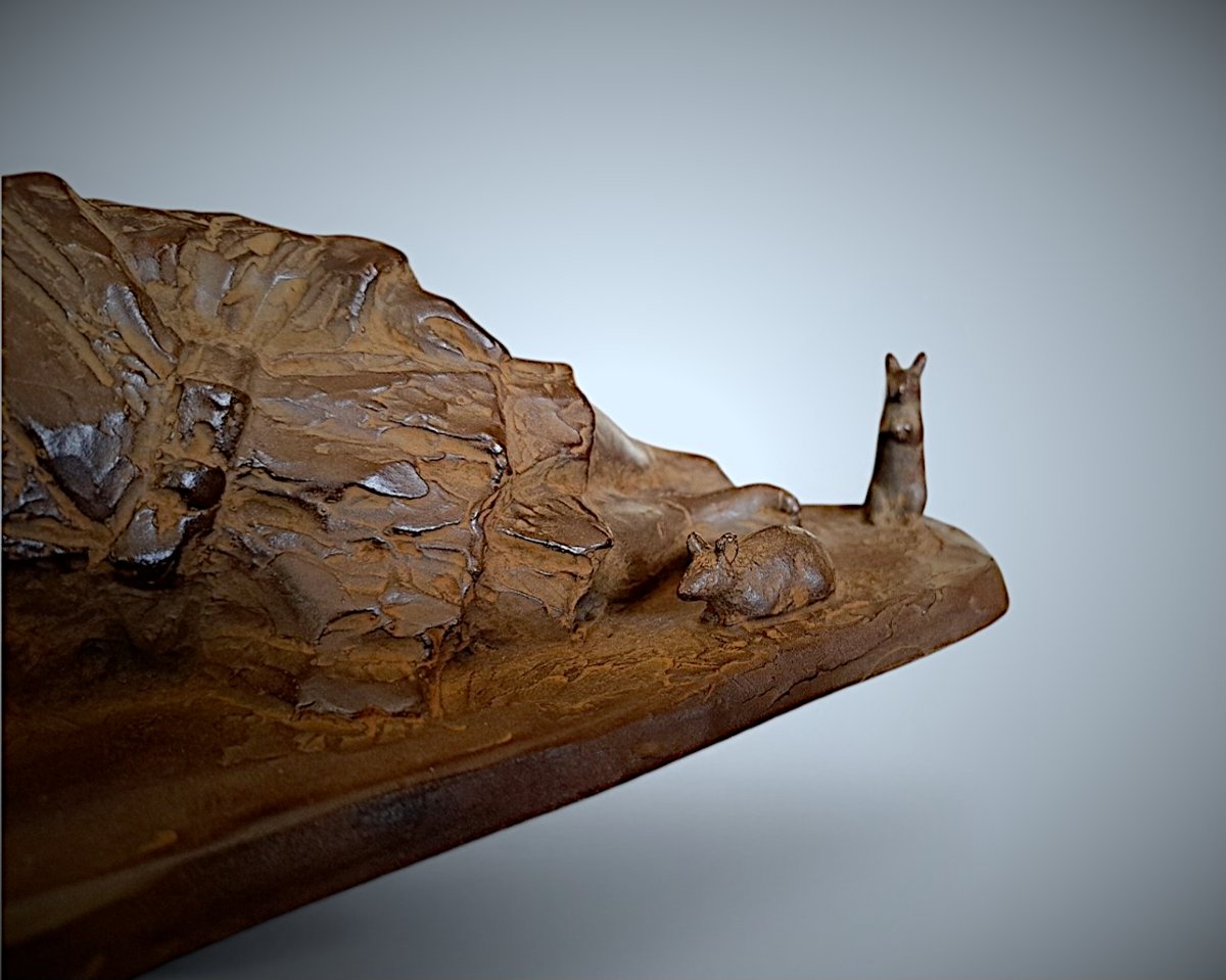 Japanese Bronze By Katsuhiro Saito: Sleeping Sesshu-photo-4
