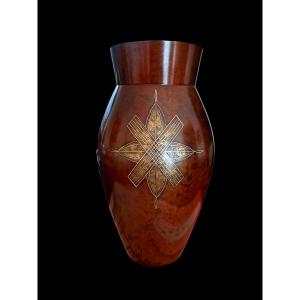 Bronze Japonais Signé Bisui  - Vase 