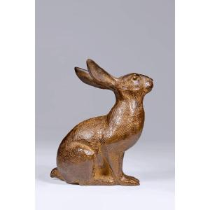 Bronze japonais de Tsuda EIJU - Lapin - (japon, Showa, 1926 – 1989, vers 1950)