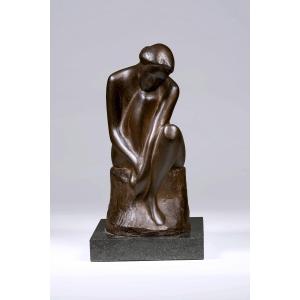 Japanese Bronze Signed Koji Sumi - "thoughts" 