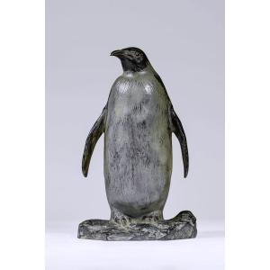 Bronze japonais signé Tsugami SOHEI - Pinguin 