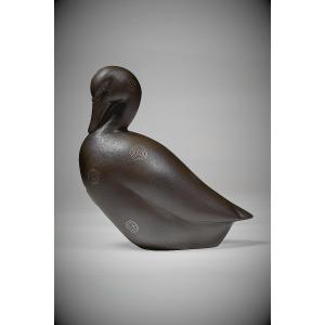 Bronze japonais de Takahashi KAISHU – Canard