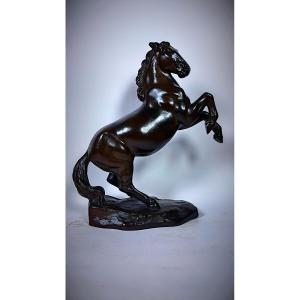Japanese Bronze By Masahiko Katori: Rearing Horse
