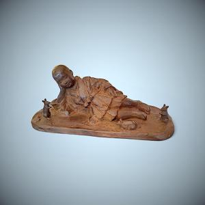Bronze japonais de Katsuhiro SAITO : Sesshu endormi