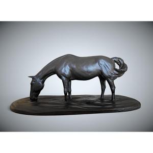 Japanese Bronze By Itō Kunio – Horse Drinking Water
