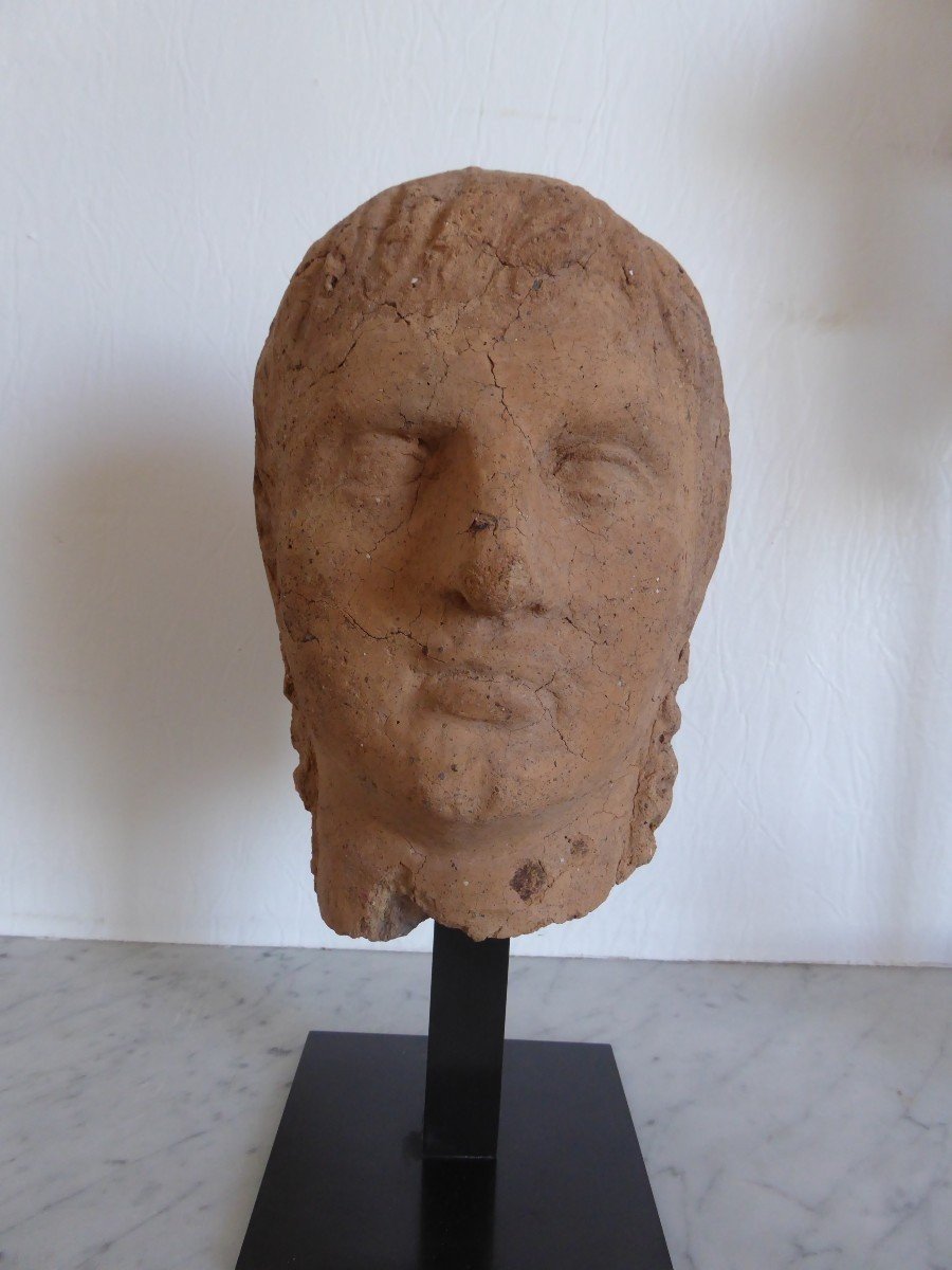 Large And Beautiful Etruscan Head, 4th - 3rd Century Bc-photo-3