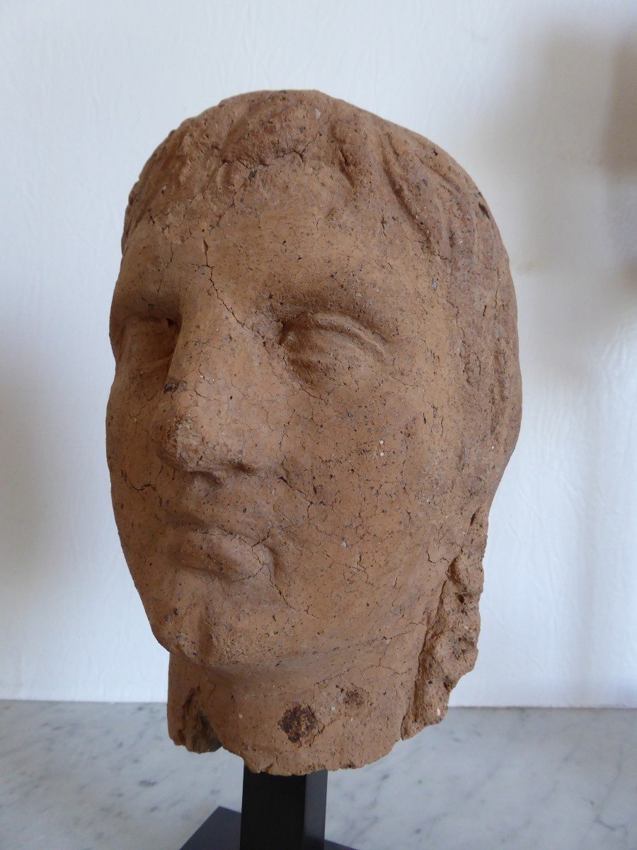 Large And Beautiful Etruscan Head, 4th - 3rd Century Bc-photo-3