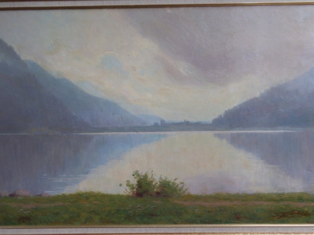  Grand Tableau,"Le Lac de Gerardmer" (Lorraine)par G.Lieser.-photo-2