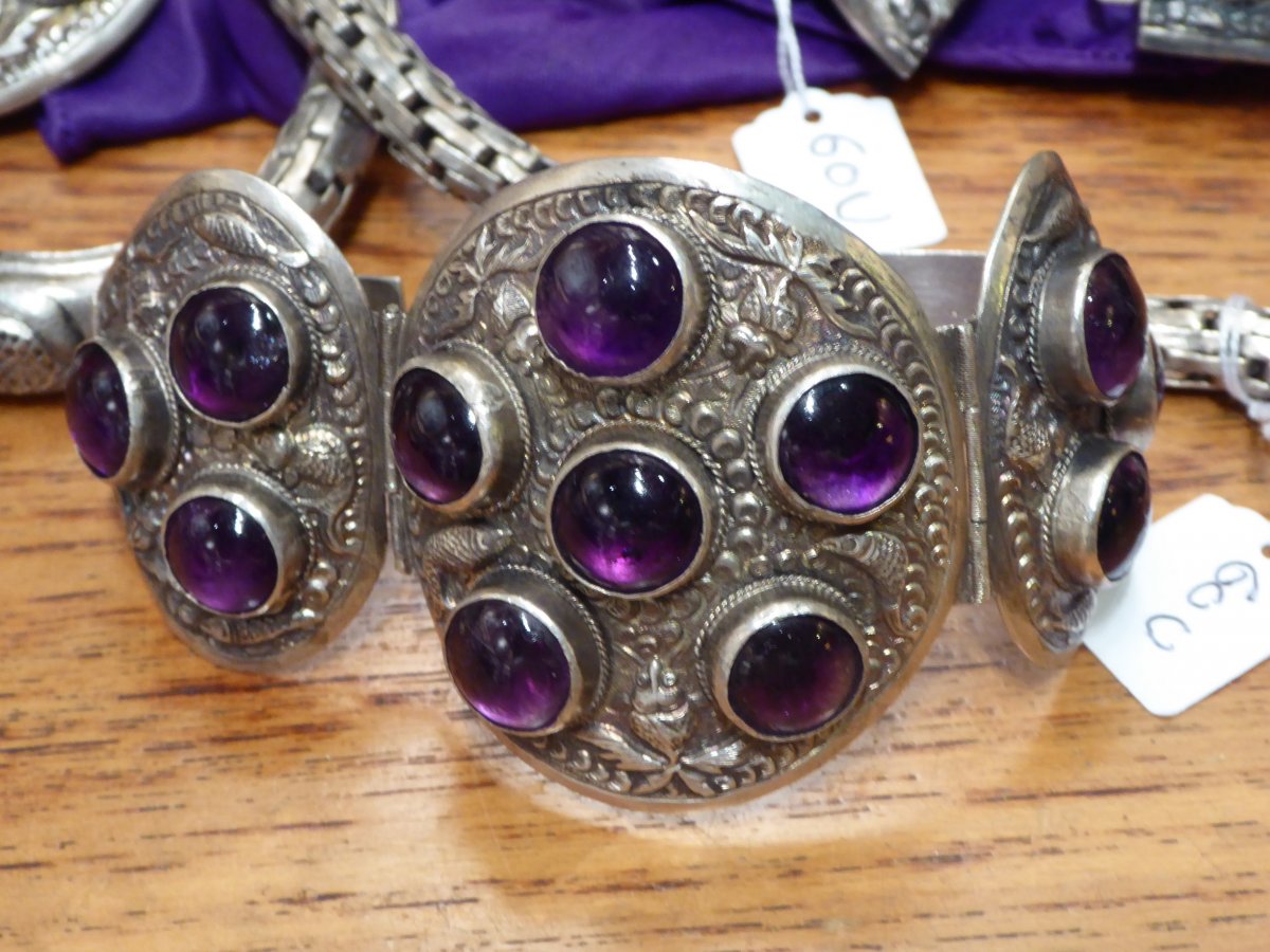 Silver And Amethyst Set, China, Circa 1930.-photo-4