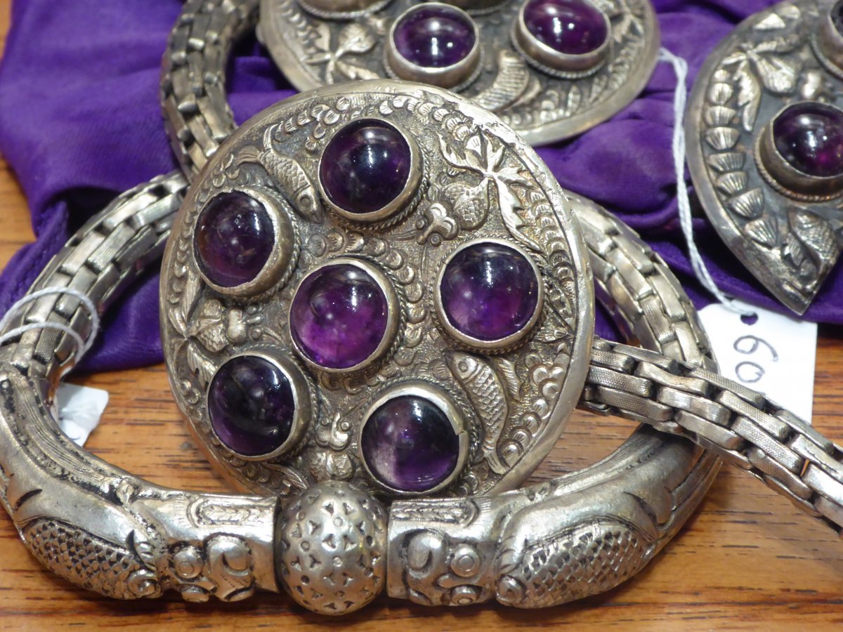 Silver And Amethyst Set, China, Circa 1930.-photo-1