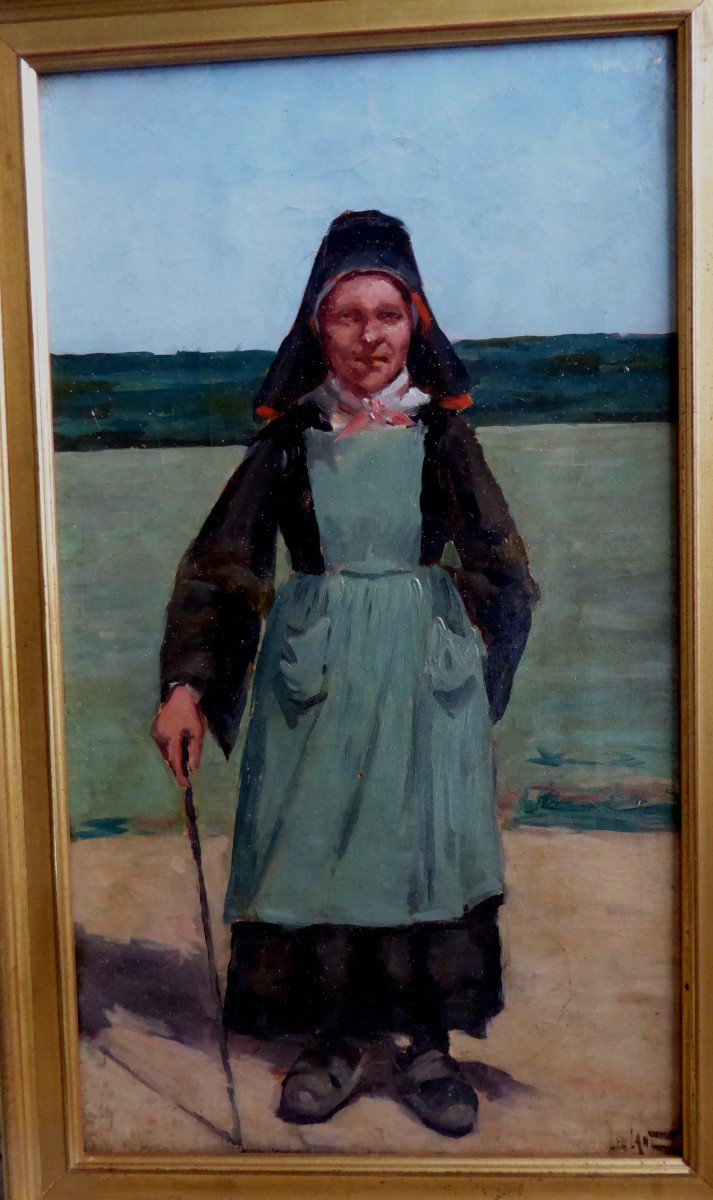 Bretonne Par Eugène Leblanc,19ème Siècle.