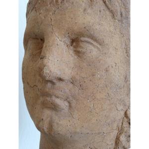 Large And Beautiful Etruscan Head, 4th - 3rd Century Bc