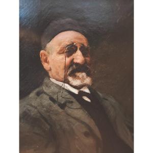 Autoportrait d'un Homme Portant des Bésicles, Daté 1906.