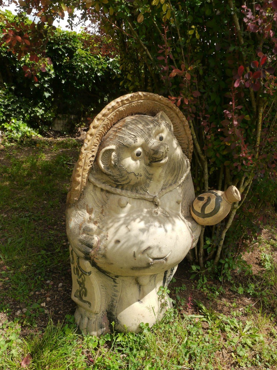 Tanuki statue japonaise en grès - Référence : JS292-photo-2