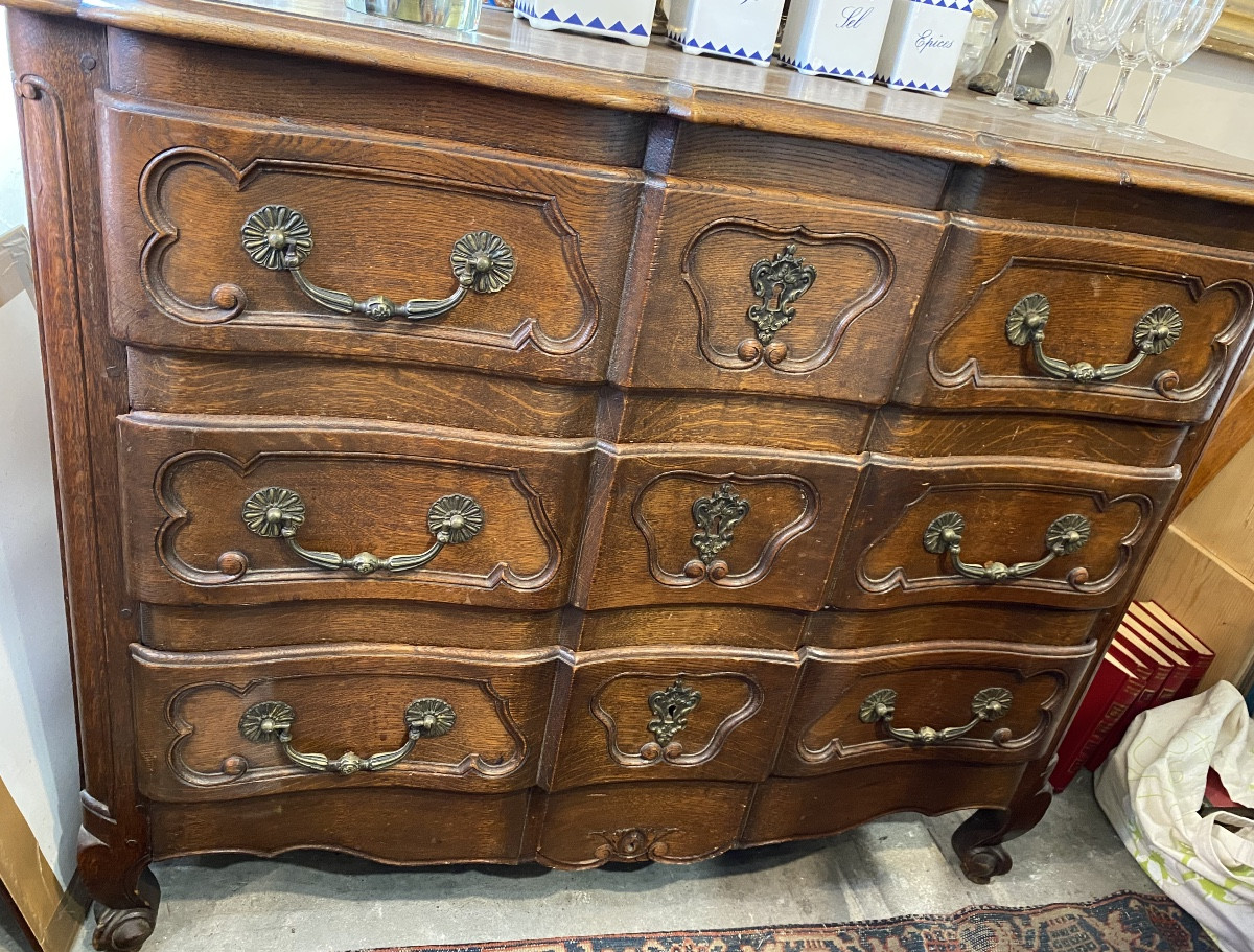 Louis XIV Style Chest Of Drawers In Oak