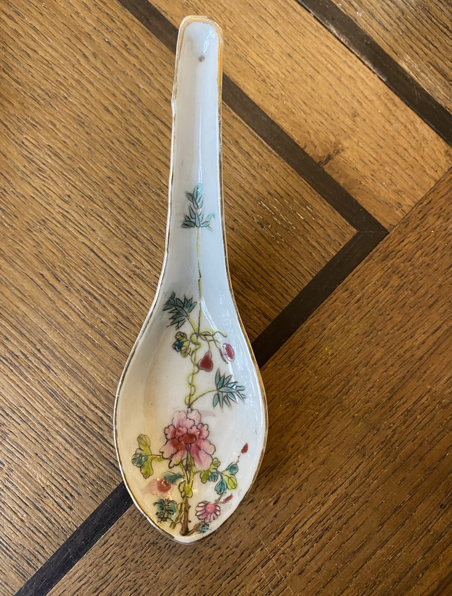 lot de 6 cuillers à soupe en porcelaine  de Chine-photo-2