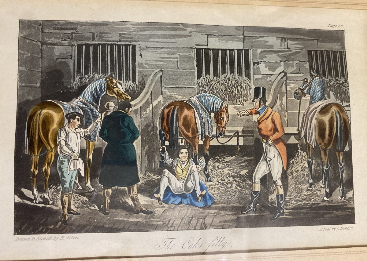 English Engraving By Alken, 1837, Period Frame In Speckled Maple-photo-2