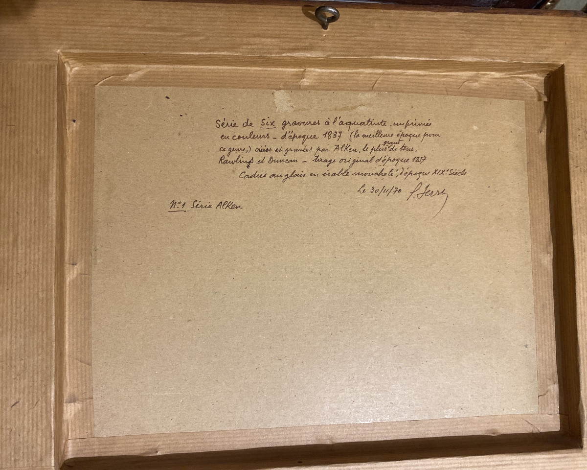 Heron Hunting Engraving, Aquatint Engraving By Alken-photo-3