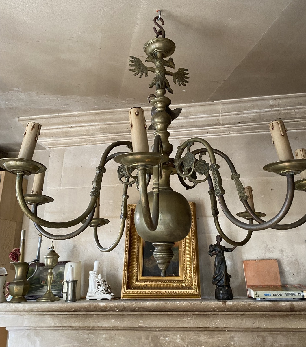 lustre Hollandais laiton 8 branches