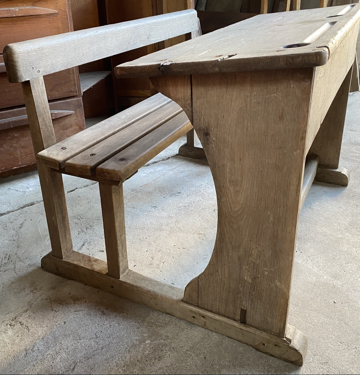2-seater Oak School Desk