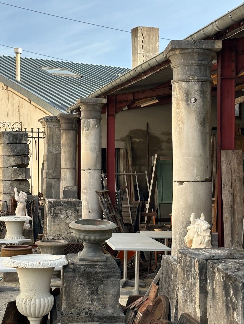 4 Colonnes cylindriques En Pierre -photo-2