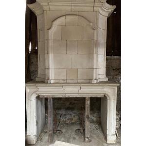 Trumeau Stone Fireplace