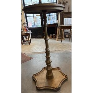 Vintage Standing Dining Table Made Of Gold-plated Metal