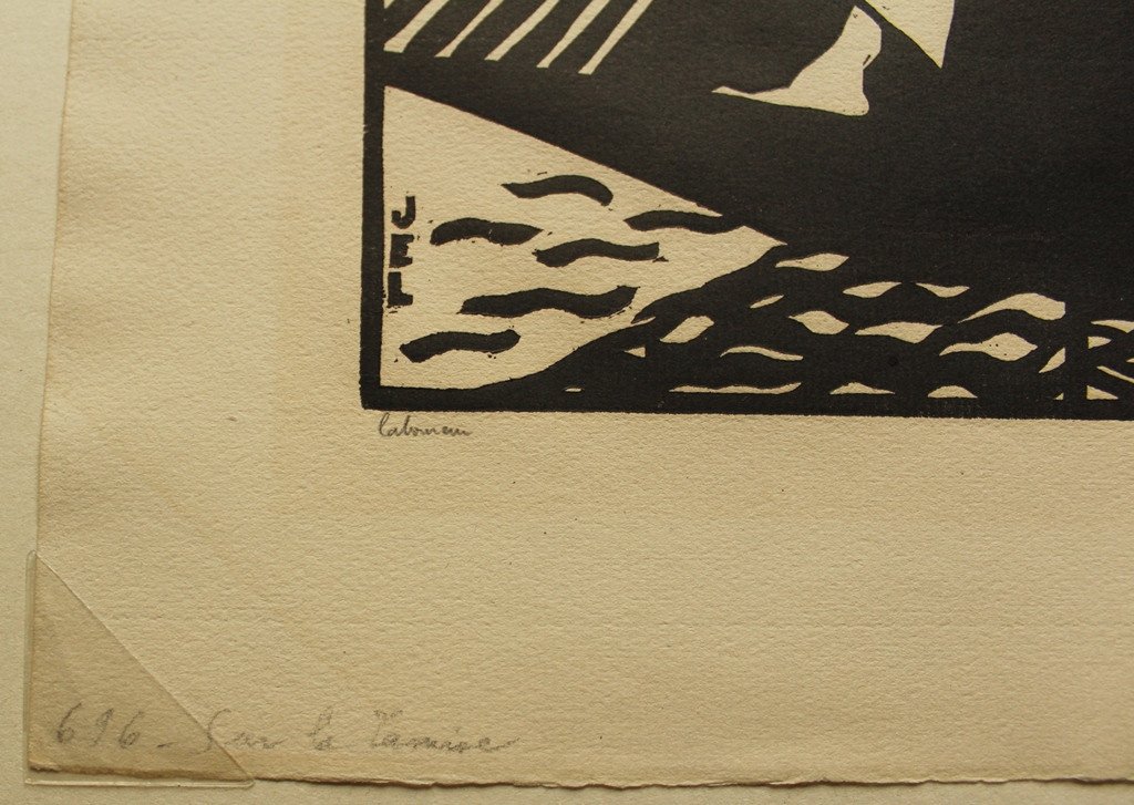 Jean-emile Laboureur "on The Thames" Very Rare Original Wood 1914 Signed N°27/35-photo-2