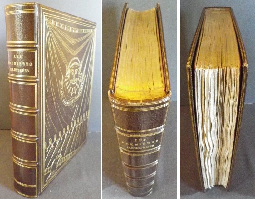 Unique Exemplary "les Premières Illustrées" + 15 Original Drawings + Smoked, Signed Binding-photo-2