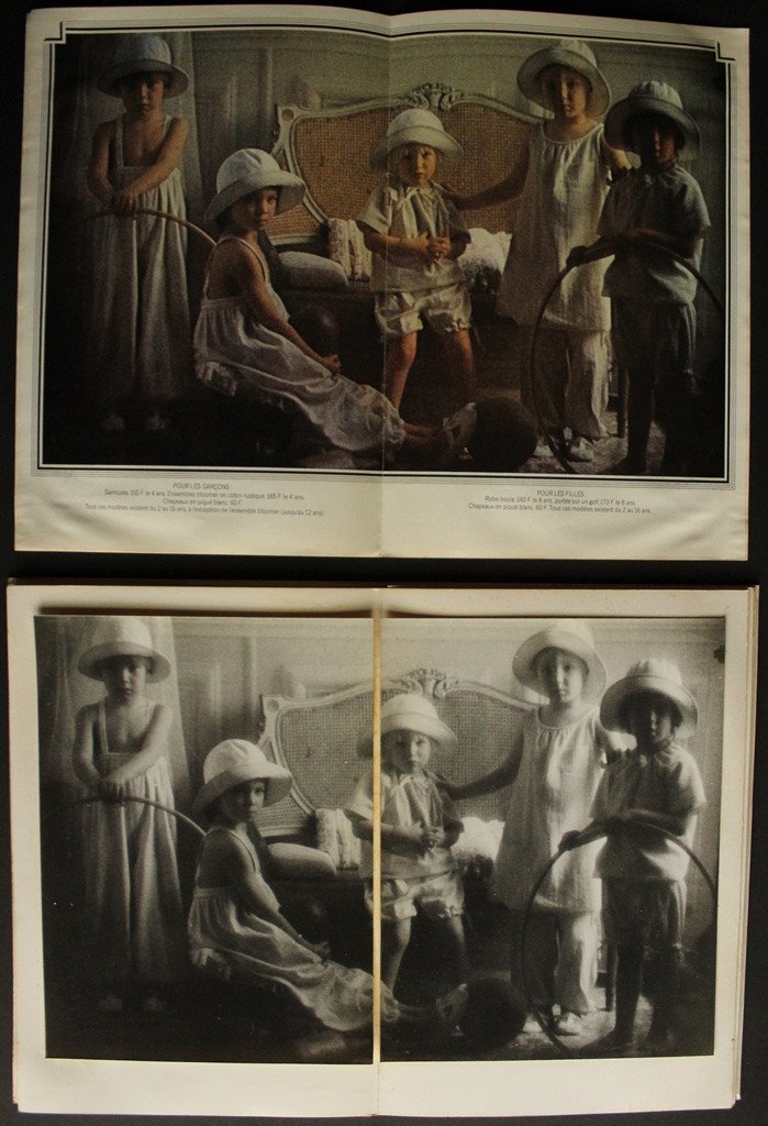 Sarah MOON Maquette originale constituée de 7 photos N/B pour plaquette Cacharel Enfants 1978-photo-4