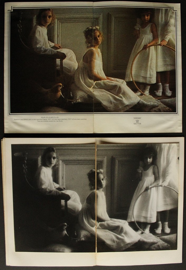 Sarah MOON Maquette originale constituée de 7 photos N/B pour plaquette Cacharel Enfants 1978-photo-2