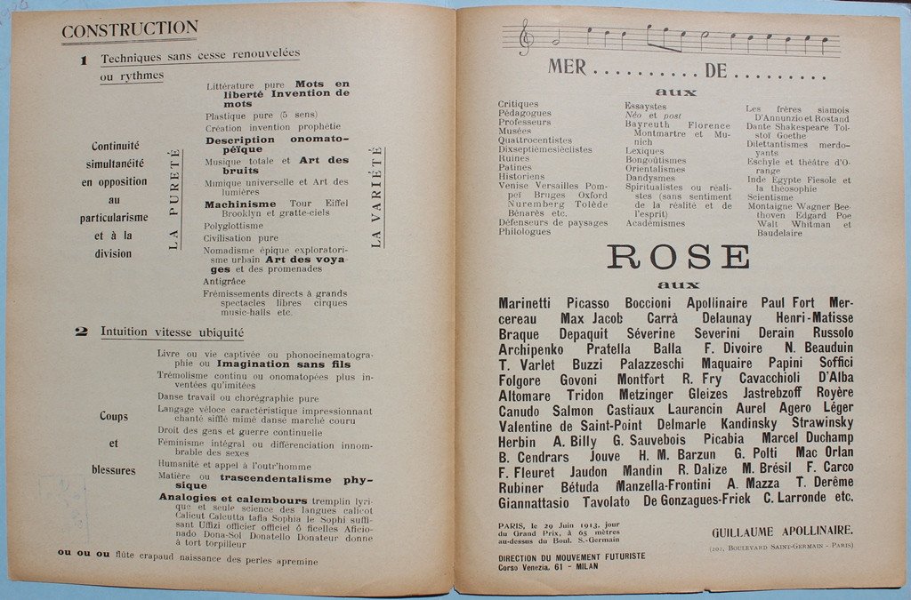 Guillaume APOLLINAIRE "L'Antitradition Futuriste" RARE MANIFESTE Ex. personnel de l'AUTEUR-photo-3