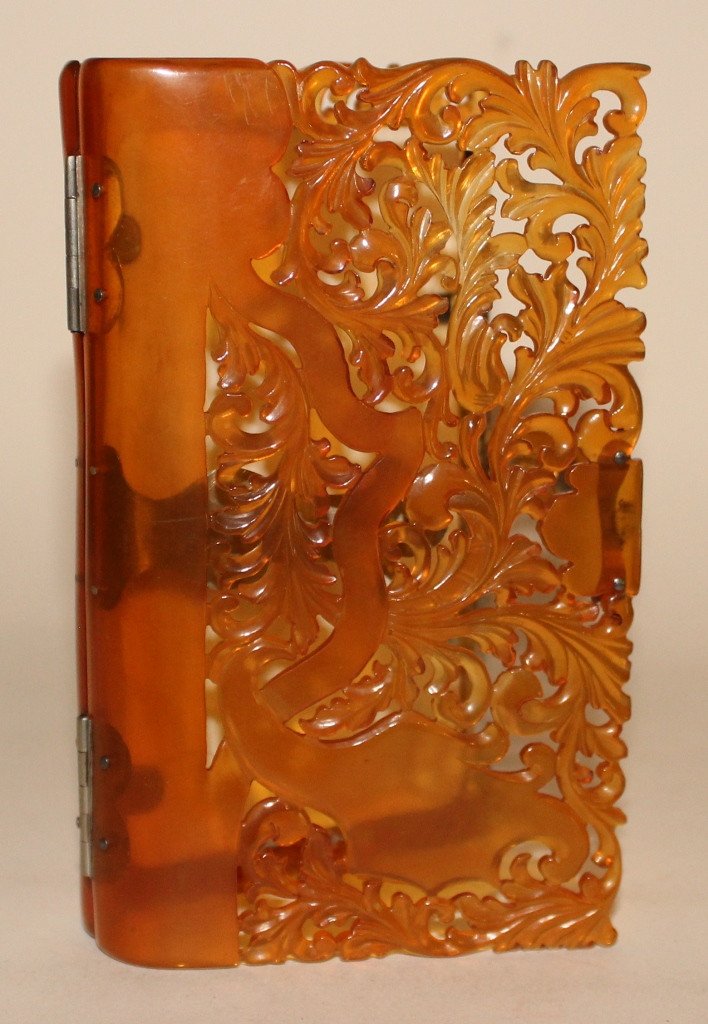 Extraordinary Art Deco Dance Card, Jewel Of Refinement Bakelite Binding (?)-photo-2