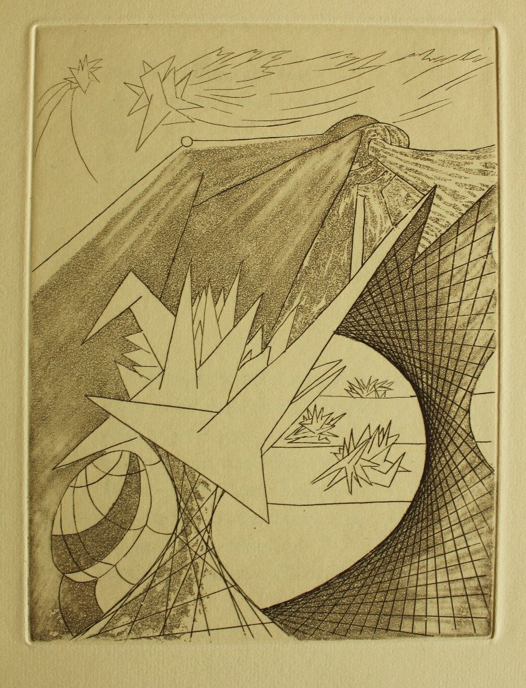 Robert Ganzo "domaine" With 8 Original Etchings By Oscar Dominguez Edition Of 74 Ex. Signed 1942