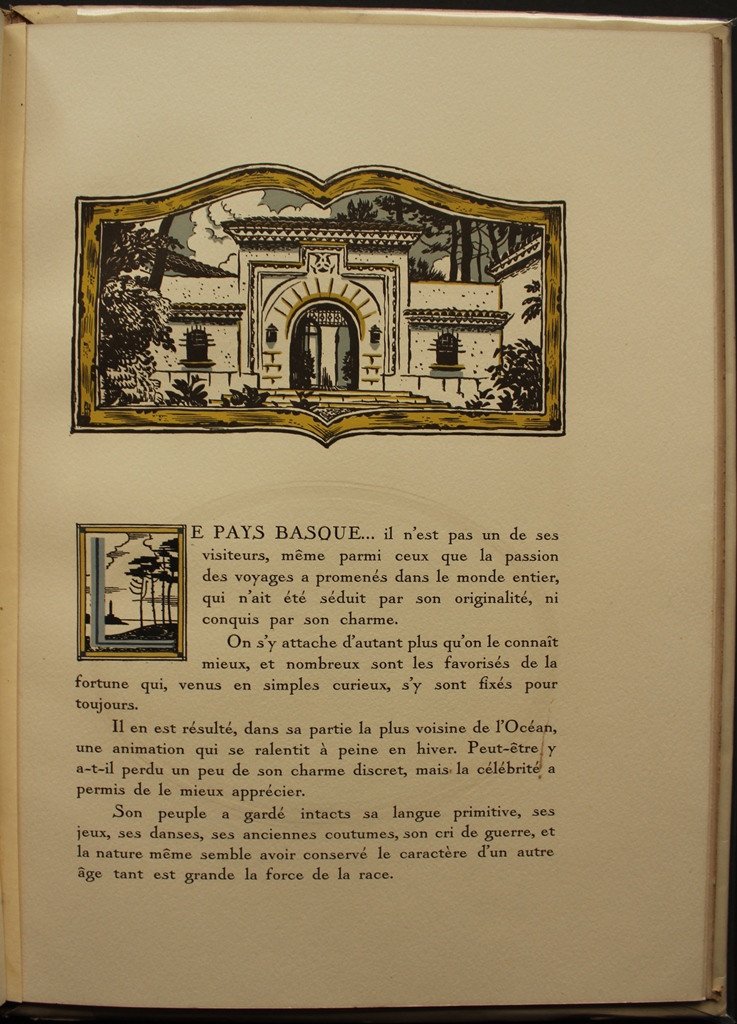 Rare "biarritz Chiberta, The Golf, The Villas" Illustrated Doboujinski Superb Ex. 1929 Art Deco-photo-4