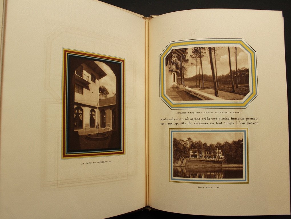 Rare "biarritz Chiberta, The Golf, The Villas" Illustrated Doboujinski Superb Ex. 1929 Art Deco-photo-2