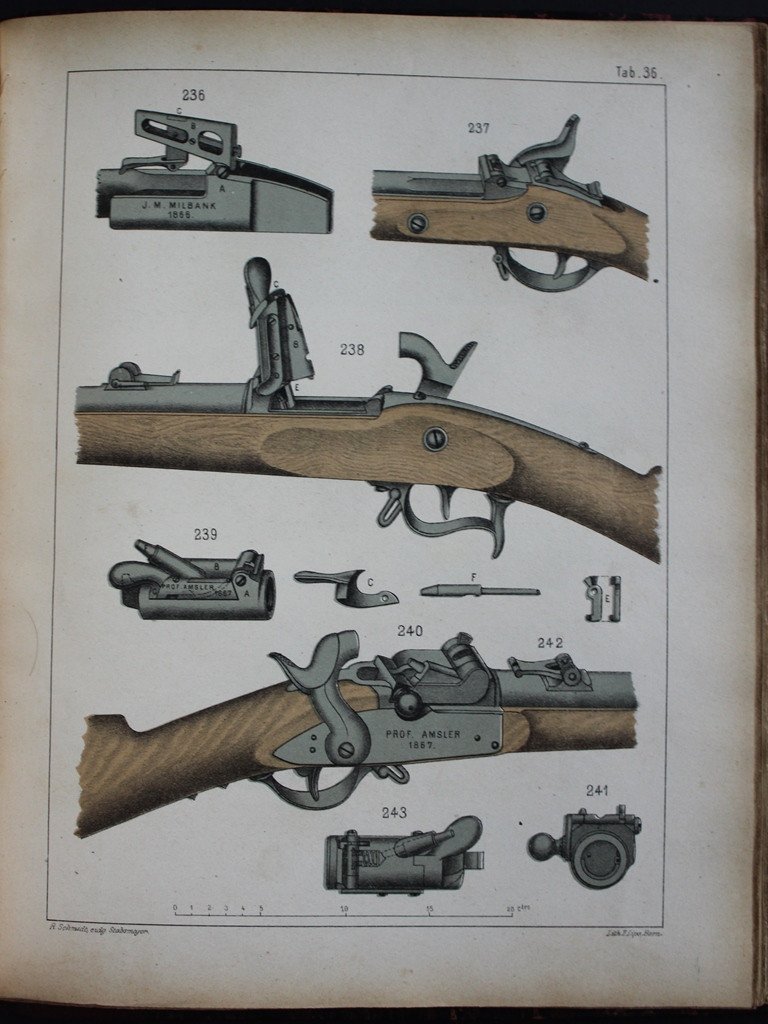 Rodolphe SCHMIDT "Les Armes à Feu portatives" Edition originale 1877 Texte + Atlas 58 pl. coul.-photo-4